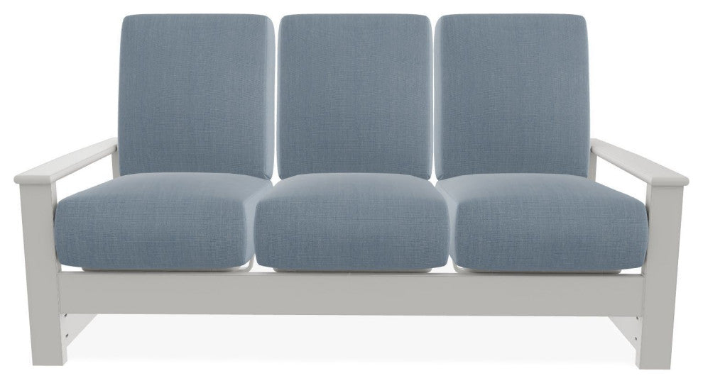Leeward Deep Seat 3-Seat Outdoor Sofa, Canvas Haze/Snow