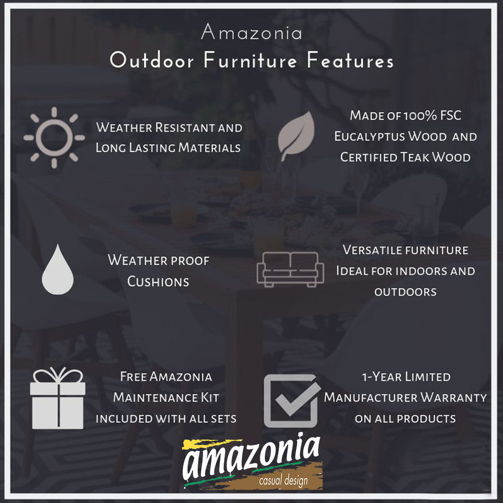 Amazonia Canarias Round Teak Finish Patio Dining Table