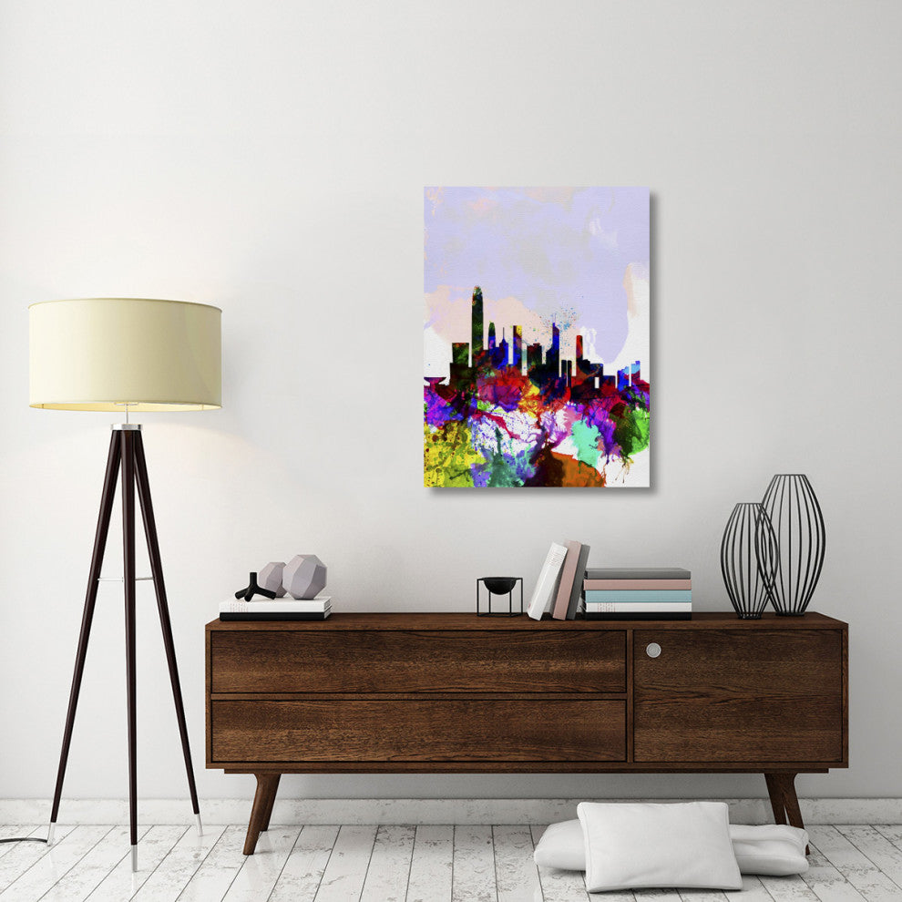 "Hong Kong Watercolor Skyline" Fine Art Print