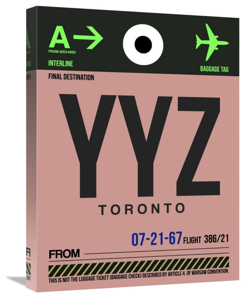 "YYZ Toronto Luggage Tag 2" Fine Art Print
