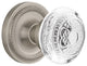Rope Rosette Double Dummy Crystal Egg and Dart Knob, Satin Nickel, ROPCED