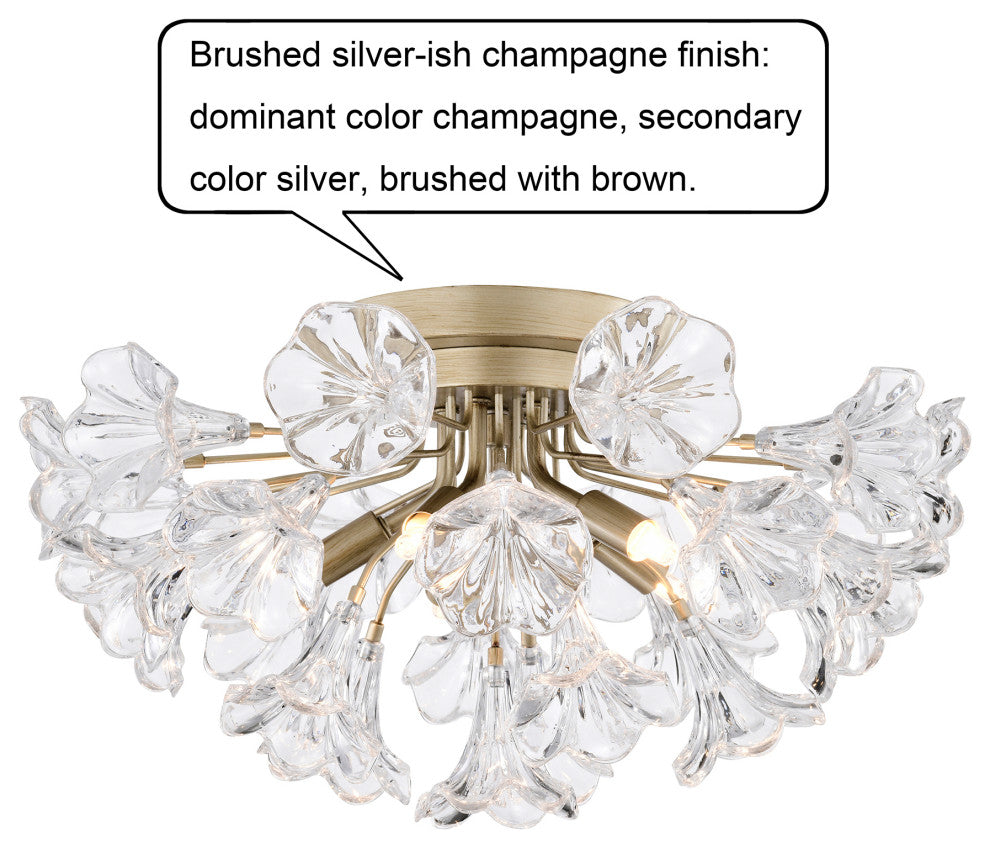 Zelda Crystal Glass Flower Flush Mount 5-light