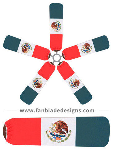 Mexican Flag Fan Blade Covers, Set of 5