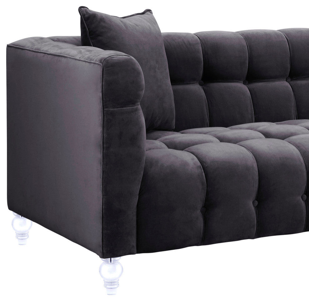 Bea Grey Velvet Sofa