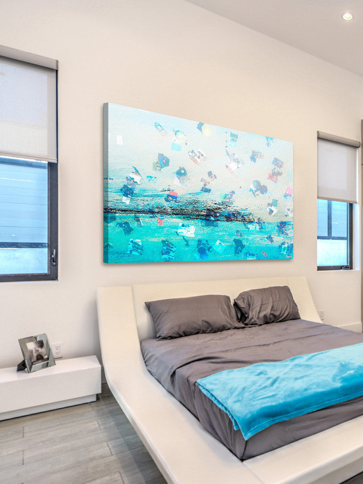 "Sunbathers" Painting Print on Wrapped Canvas, 18"x12"