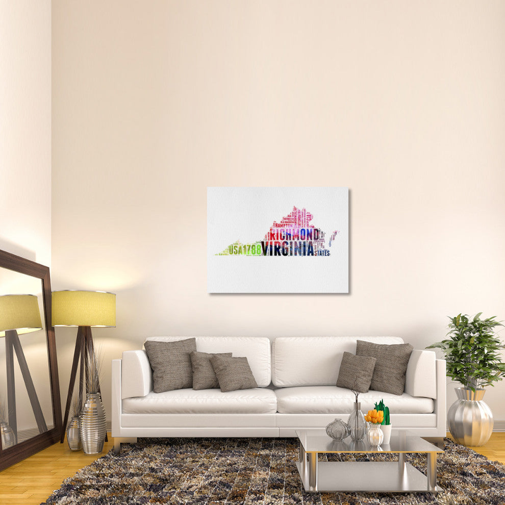 "Virginia Watercolor Word Cloud" Fine Art Print