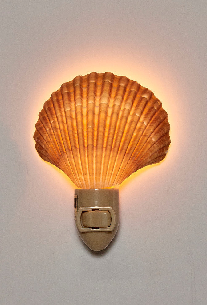 Scallop Shell Night Light, Natural