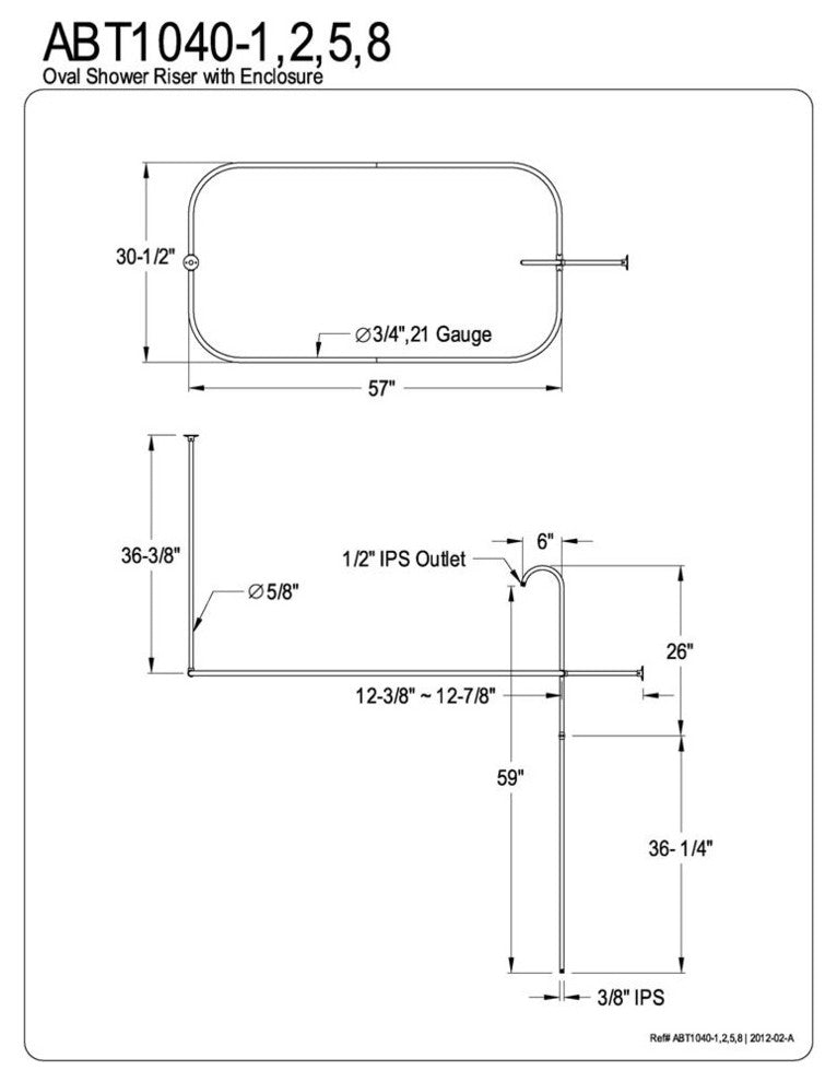 Polished Chrome Vintage-Style Shower Ring and Riser Combination ABT1040-1