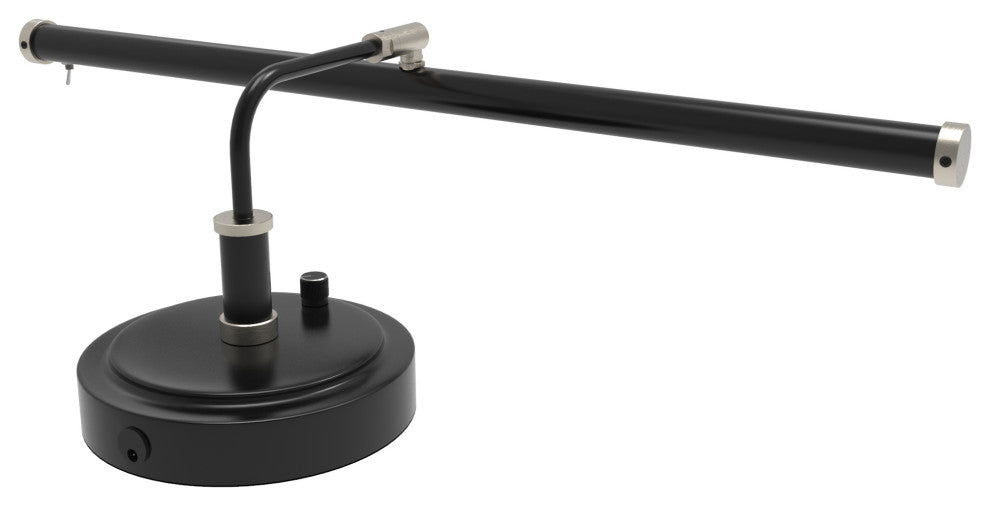 LED Piano Light, Black With Satin Nickel