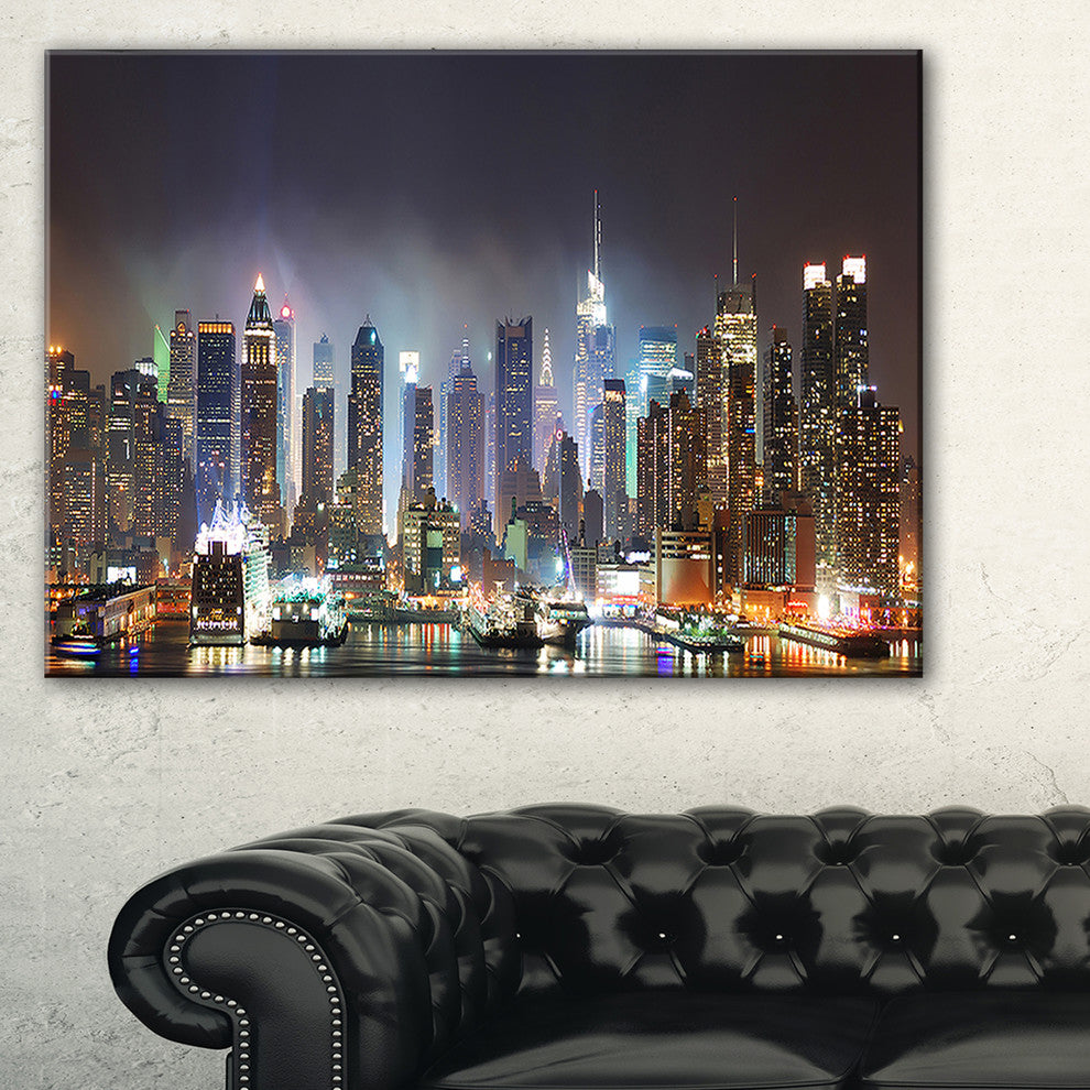 "New York Times Square in Blue Light" Canvas Print40"x20"