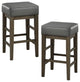Lexicon Pittsville 26" Faux Leather Counter Stool in Antique Gray (Set of 2)