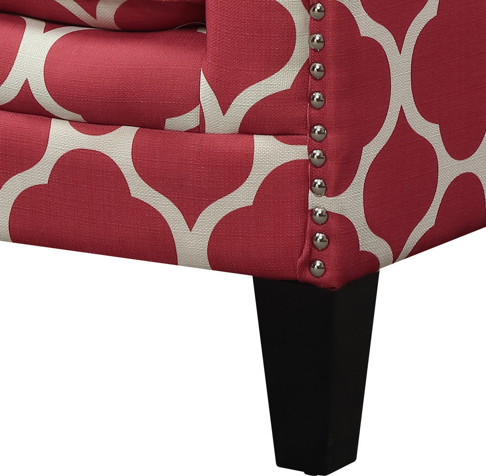 Deena Accent Chair, Dove, Strawberry