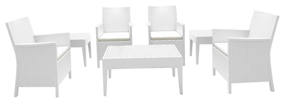 Compamia California 7-Piece Outdoor Seating Set, White