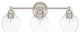 Mid-Century 3 Light Vanity, Polished Nickel