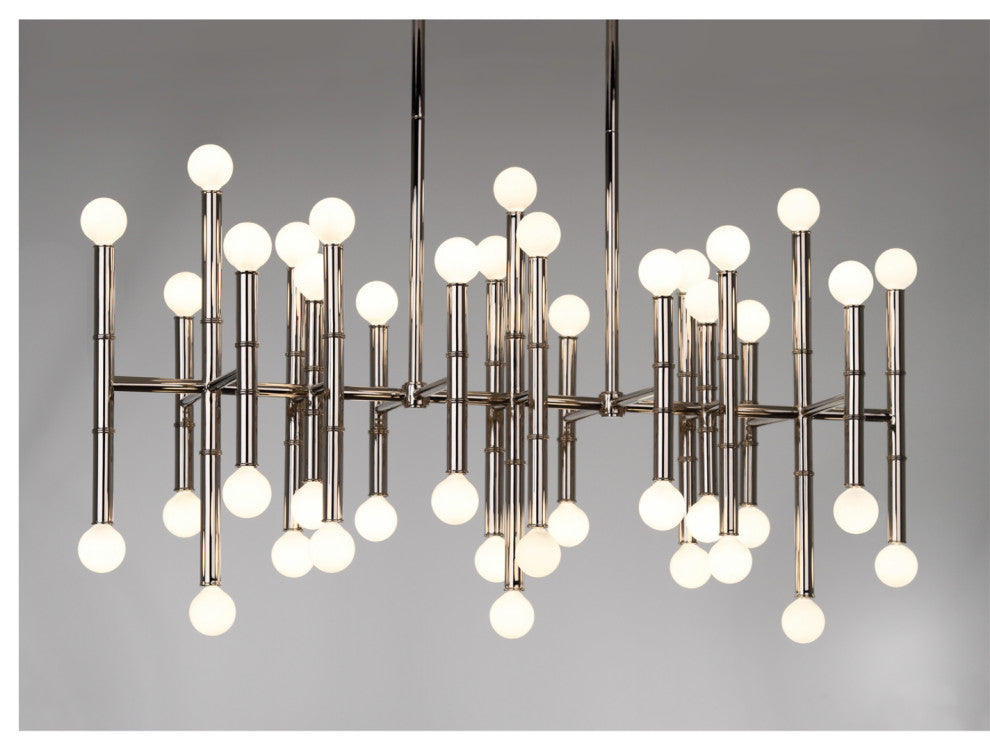 Meurice Rectangle Chandelier, Polished Nickel