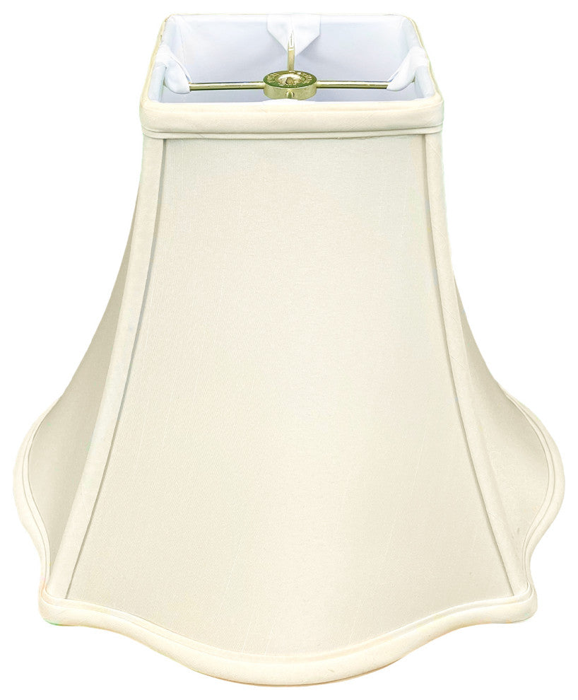 Royal Designs Flare Bottom Outside Square Bell Lamp Shade, Eggshell, 8x14x11, Si