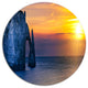 Etretat Cliff Normandy Panorama, Seashore Disc Metal Wall Art, 38"