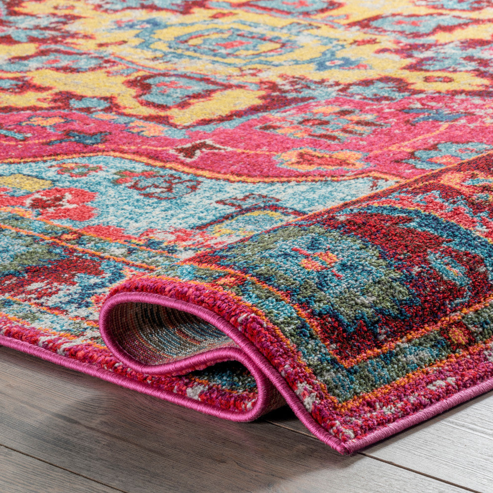 Nuloom Mosaic Medallion Area Rug, Fuchsia 7'10"x11'