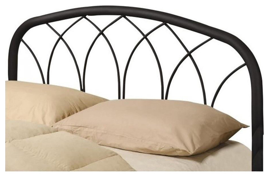 Bowery Hill Transitional Metal Full Queen Headboard in Black