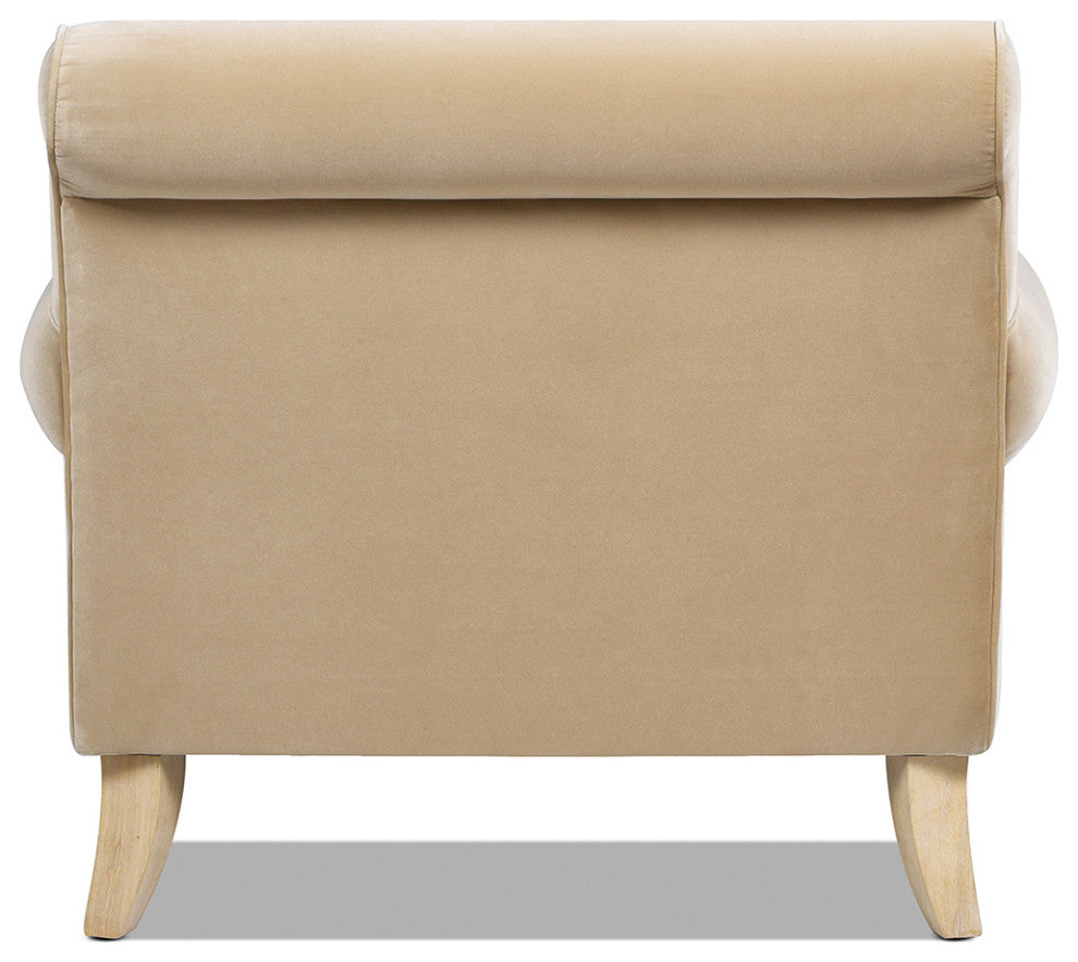 Alana 38" Lawson Accent Arm Chair, Metal Casters, Fawn Brown Performance Velvet