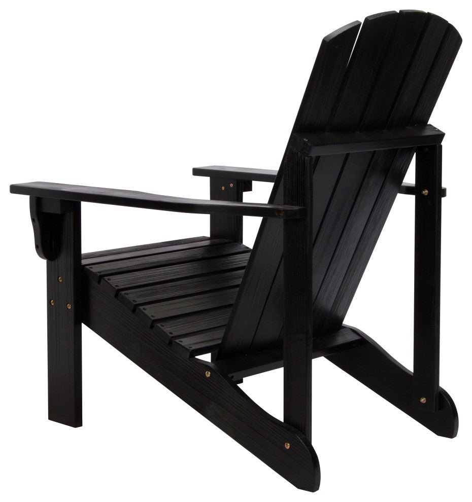 Shine Company 4626Bk Mid-Century Modern Adirondack Chair, Black
