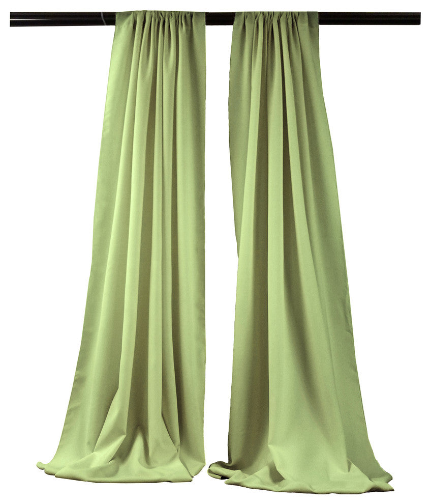 LA Linen Polyester Poplin Backdrop Drape 96"x58", 2 Pack, Sage