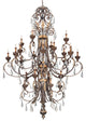 24-Light Chandelier, Windsor Rust With Bronze Accents