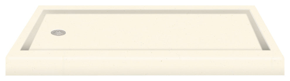 60"x32" Decor Solid Surface Left-Hand Shower Base, Moonlight