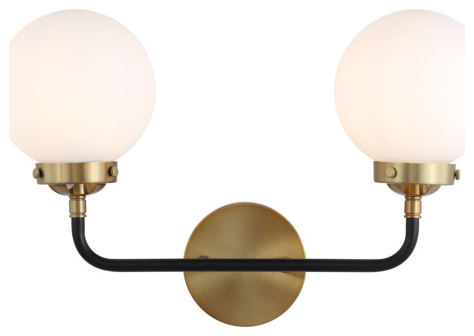 Caleb 1-Light Brass Wall Sconce, Brass Gold / Black, 2 - Light(s)