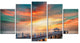 "Fascinating Sky and Wooden Bridge" Sea Pier Wall Art, 5 Panels, 60"x32"