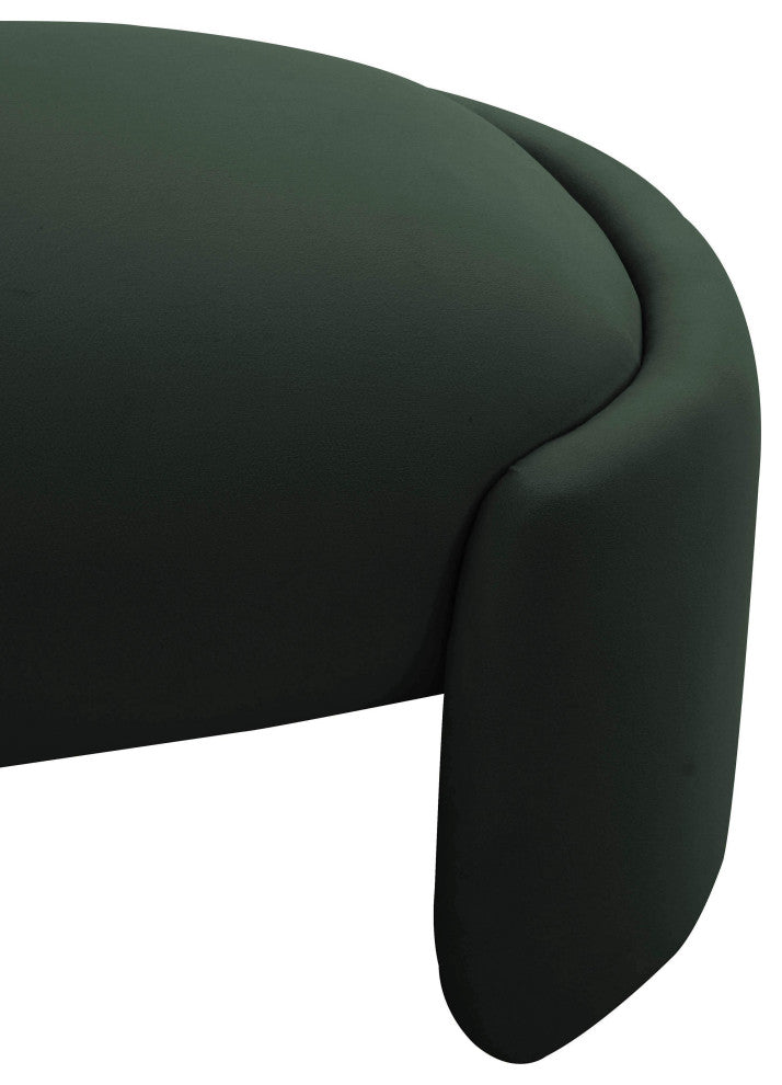 Toledo Forest Green Velvet Bench