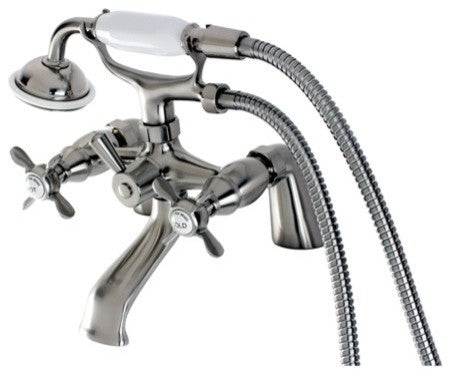 Kingston Brass Clawfoot Tub Faucet With Hand Shower, Brushed Nickel