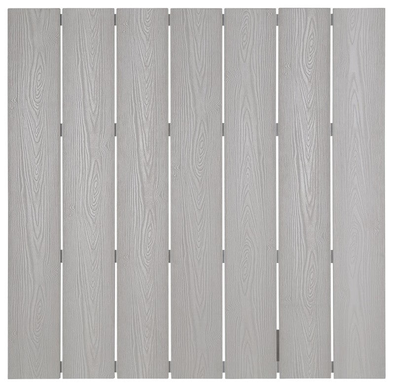 Modern Urban Contemporary Outdoor Patio Bar Table, White Light Grey Steel