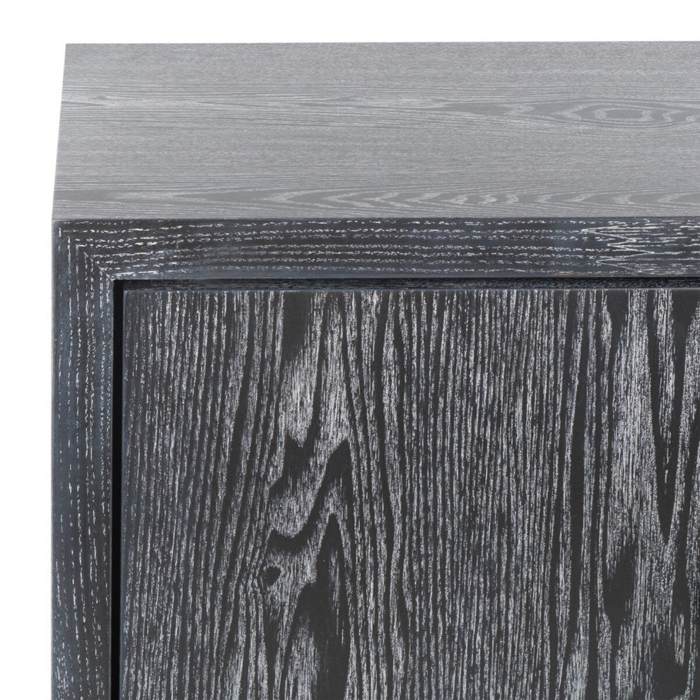 Safavieh Couture Laila Lacquer Chest Black Cerused Oak