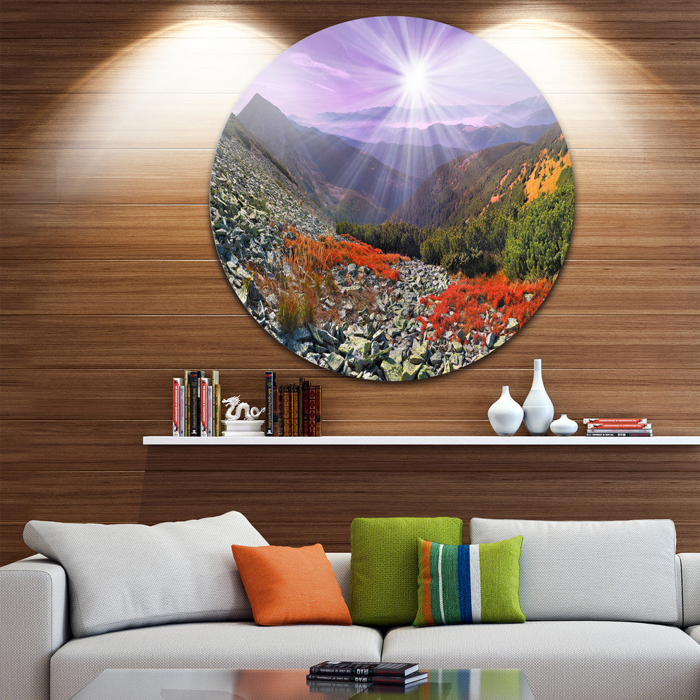 Rocky And Colorful Carpathian, Landscape Photo Disc Metal Wall Art, 23"