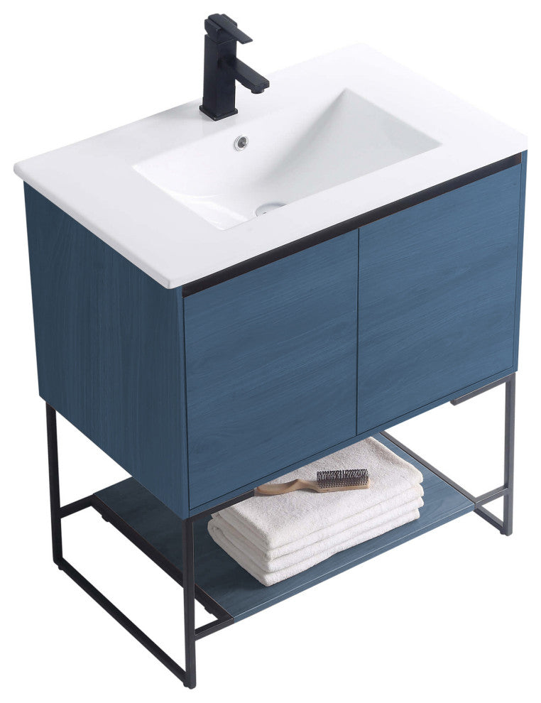 Urbania Vanity Set, Navy Blue, 30", Single Sink