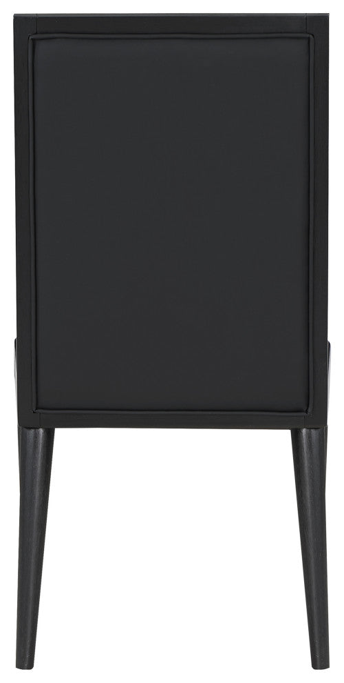 Bristol UpholsteredDining Chair, Set of 2, Black, Vegan Leather, Black Finish