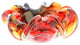 GlassOfVenice Murano Glass Sommerso Centerpiece Bowl - Red Blue Amber