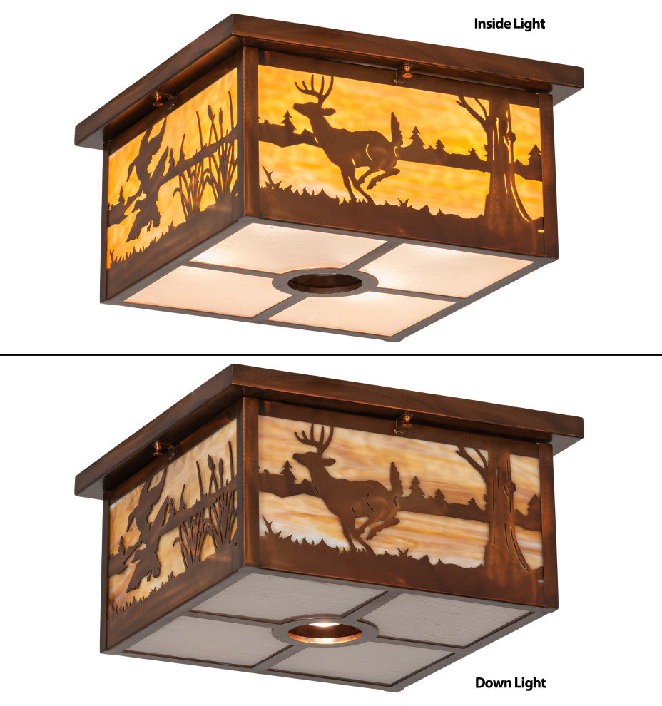 18 Square Deer at Lake Flushmount