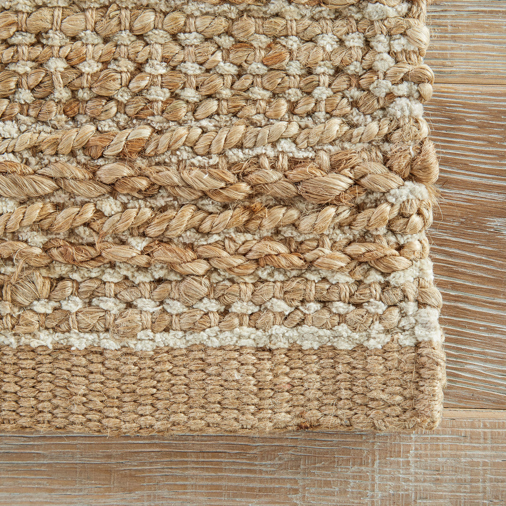 Jaipur Living Canterbury Natural Solid Tan/White Area Rug, 9'x12'