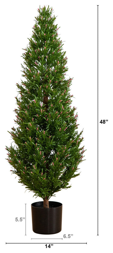 4ft. UV Resistant Artificial Rosemary Cone Topiary Tree, Indoor/Outdoor