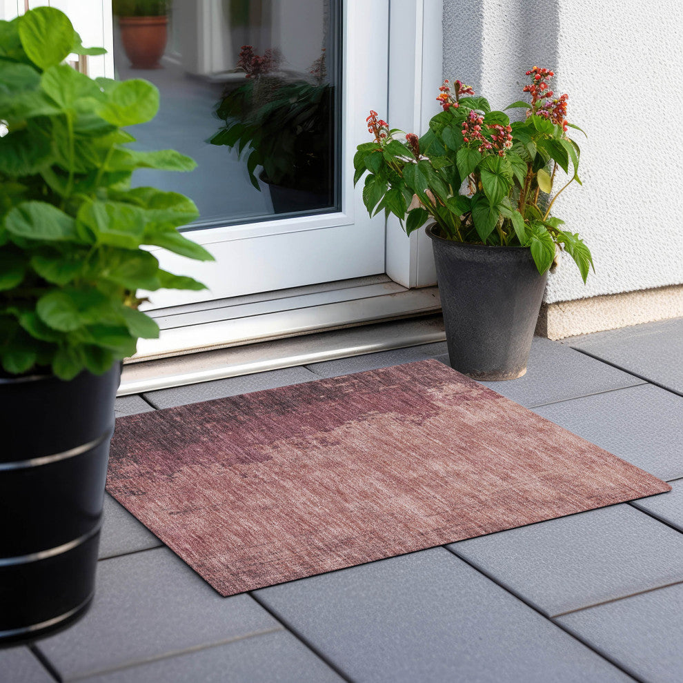 Machine Washable Indoor/Outdoor Chantille ACN1904 Coral 1'8" x 2'6" Rug