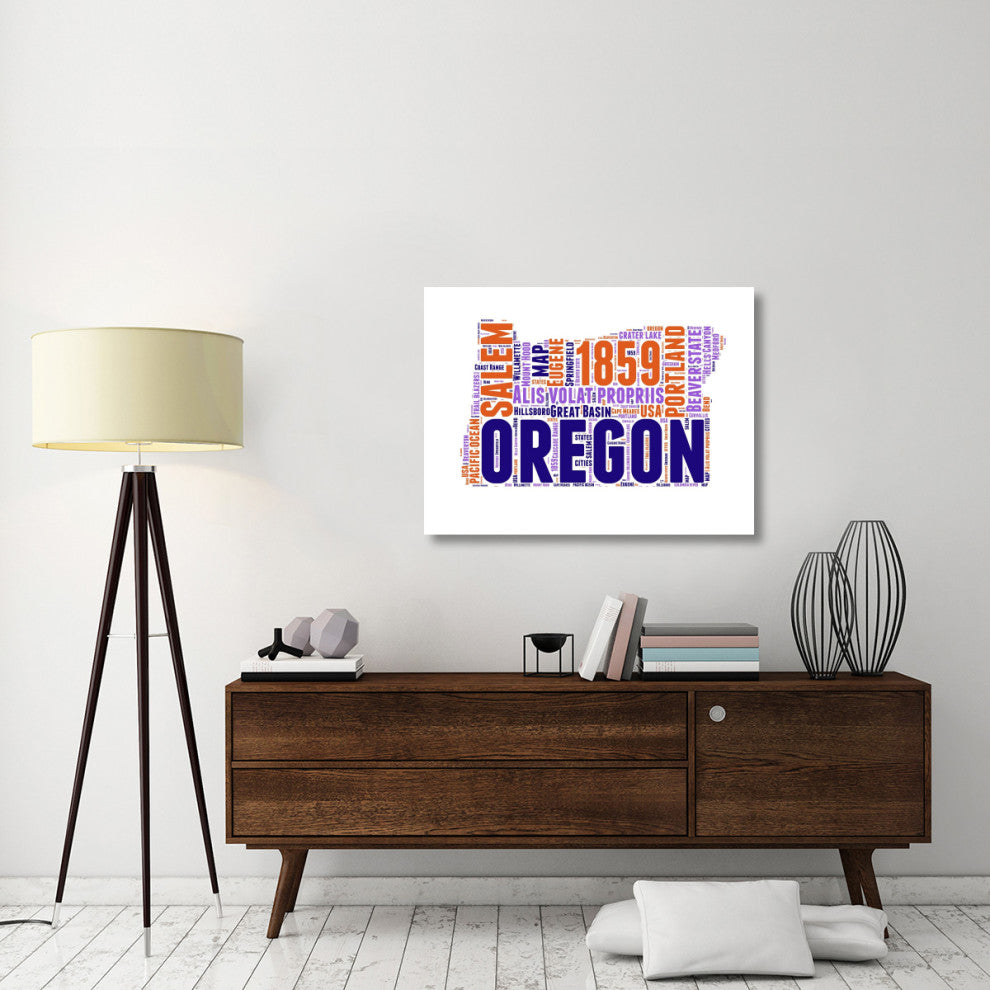 "Oregon Word Cloud Map" Fine Art Print