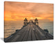 "Massive Wooden Bridge Into The Sea" Sea Pier and Bridge Art Canvas, 20"x12"