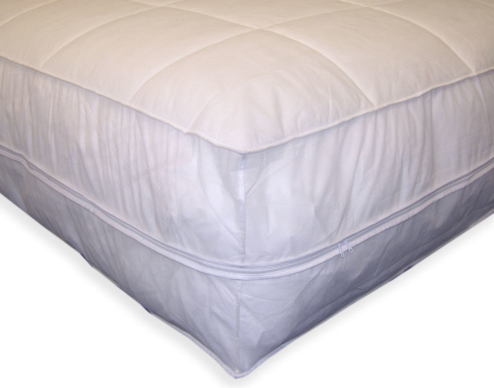 Permafresh Antibacterial Water Resistant All-In-One Mattress Pad & Protector, Wh