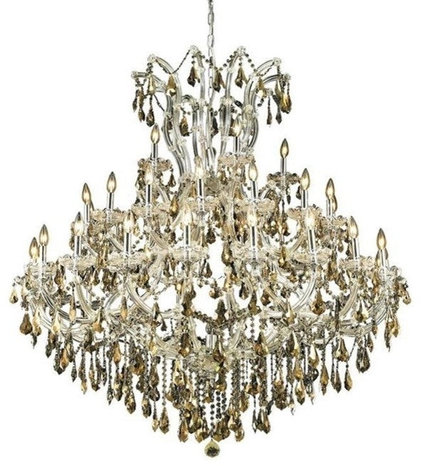 Elegant Maria Theresa Foyer Hall Light, Chrome Finish With Royal Cut Crystal