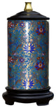 Dark Floral Motif Porcelain Vase Table Lamp 15"