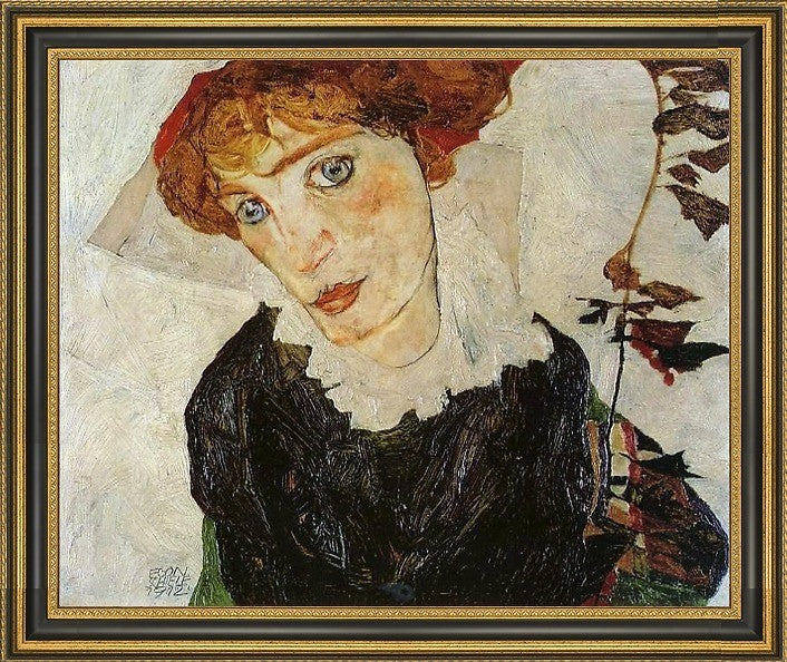 Egon Schiele Portrait of Valerie Neuzil - 16" x 20" Framed Premium Canvas Print