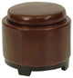 Safavieh Round Storage Tray Ottoman, Cordovan