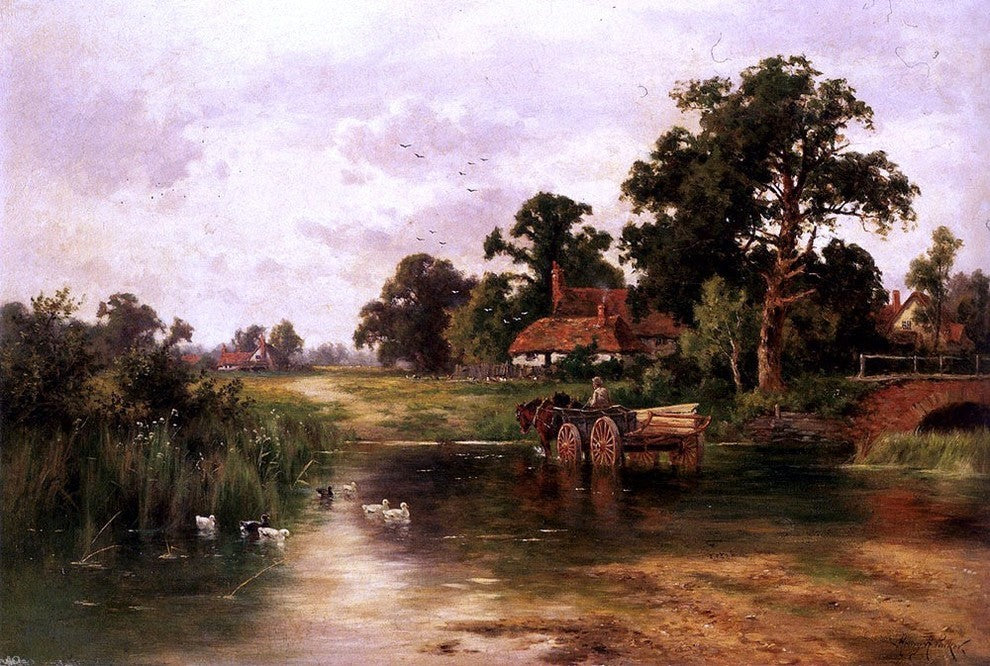 Henry Hillier Parker Across The Ford Premium Canvas Print